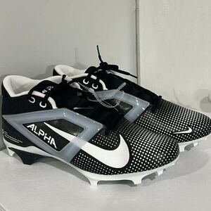 New Nike Alpha  Menace 4 Pro Football Cleats  Black and White Men's Shoes